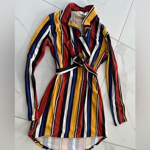 Multi-Color Striped long sleeve dress